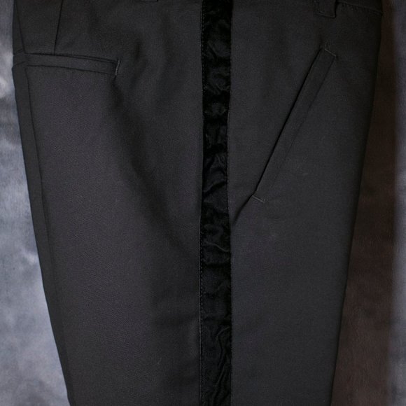 vero moda black pants with velvet detailing along each leg - Picture 9 of 14
